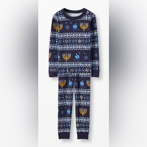 HANNA ANDERSSON Kids Eight Nights Hanukkah Pajama Set in Navy Blue Size 4